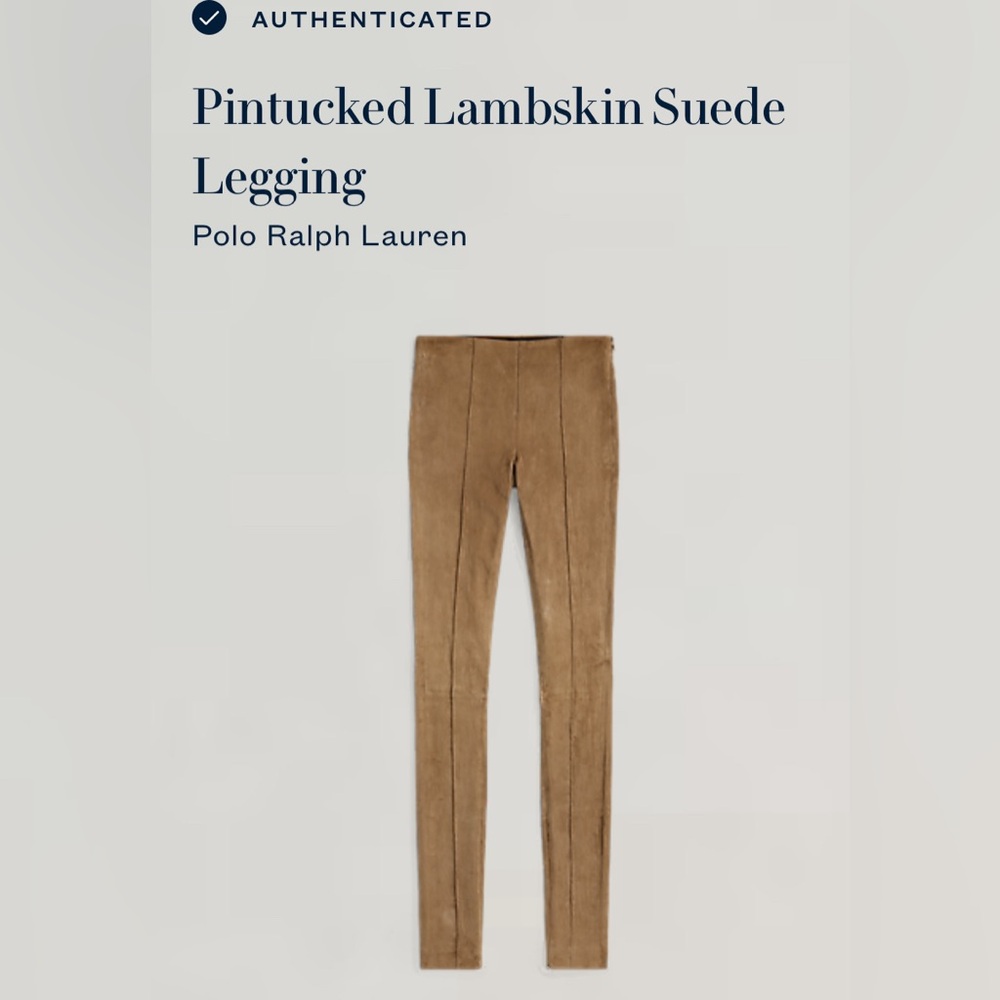 Polo Ralph Lauren Pintucked Lambskin Suede Legging